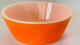 Anchor Hocking Federal Glass Dish Orange with White interior 5&quot; x 2&quot; - $19.00