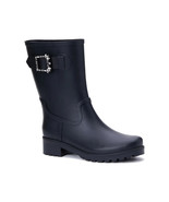 Time and Tru Women&#39;s Buckle Rain Boots, Black Size 8 - $578.44 MXN
