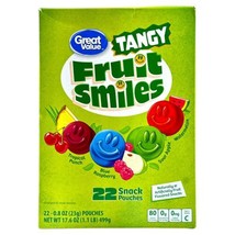 Great Value, Tangy Fruit Smiles Fruit Snacks, 22 Snack Pouches, 17. 6 oz... - $19.79