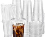 [100 Sets - 16Oz] Plastic Cups With Lids And Straws, Disposable Cups For... - $37.99