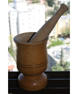 Old Vintage Russian Wood Mortar and Pestle Folk Art Country Home Bar Dec... - $880.59 MXN
