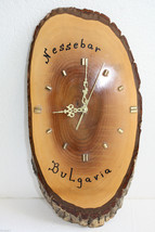 Vintage marvelous BULGARIA NESSEBAR natural wood wall clock Working Rare 17&quot; - £50.39 GBP
