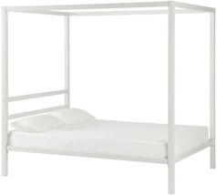 Dhp Modern Metal Canopy Platform Bed With Minimalist Headboard And Four, White - £182.72 GBP