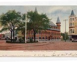 Davis Street and City Hall UDB Postcard Evanston Illinois 1900&#39;s - £8.70 GBP