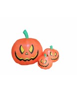 Halloween Inflatable Three Pumpkins Patch LED Lights Blowup New Yard Dec... - £43.20 GBP