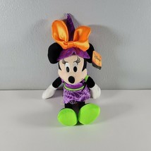 Minnie Mouse Plush Halloween Theme Purple Dress Stuffed Animal 12&quot; Disne... - $11.98