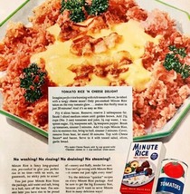 1953 Minute Rice Cheese Delight Recipe Advertisement Food Tomato DWLL4 - $29.99