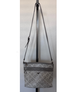 Coach File White &amp; Gray Signature Coated Canvas Leather Crossbody Handba... - $69.45 CAD