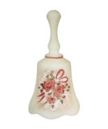 Fenton Matte White Bell Hand painted Pink Floral and Signed - £38.53 GBP