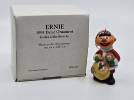 Vtg 1995 Jim Henson Grolier Porcelain Ernie Christmas Tree Ornament Sesame St - £17.19 GBP