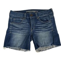 American Eagle Womens Shorts Size 6 Medium Wash Hot Pant Raw Hem Stretch... - $20.45