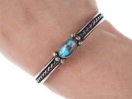 Vintage Navajo silver and turquoise bracelet - £123.93 GBP