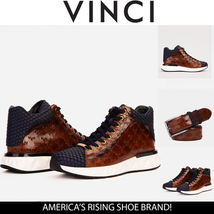 The Caesars Brown & Navy Leather High-Top Men Sneaker image 10