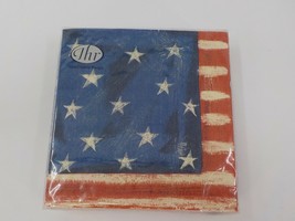 Ideal Home Range Paper Napkins 20 Count Stars &amp; Stripes 3 Ply 10 X 10&quot; Cocktail - £7.91 GBP