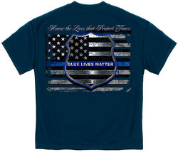 New BLUE LIVES MATTER Police Flag  T Shirt LAW ENFORCEMENT - $19.79+