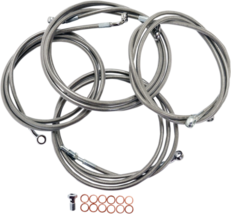 Handlebar Cable/Brake Line Kit Stainless Steel 12&quot;-14&quot; Ape Hangers LA-8052KT-13 - £208.53 GBP