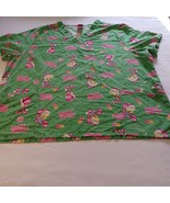 Warner Bros V-Neck Women’s Scrub Top Christmas Tweety Bird Season Tweeti... - $12.46