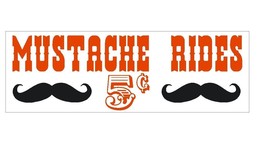 Mustache Rides 5 ¢ FUNNY Bumper Sticker or Helmet Sticker MADE IN THE US... - £1.08 GBP+