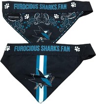 San Jose Sharks Dog Cat Bandana Two Sided Design Pet Sz:Medium 14&quot;-20&quot; N... - £6.67 GBP