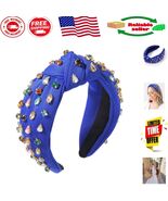 Stylish Wide Top Knot Headband with Rhinestones - Elegant Fashion Statement - $490.86 MXN