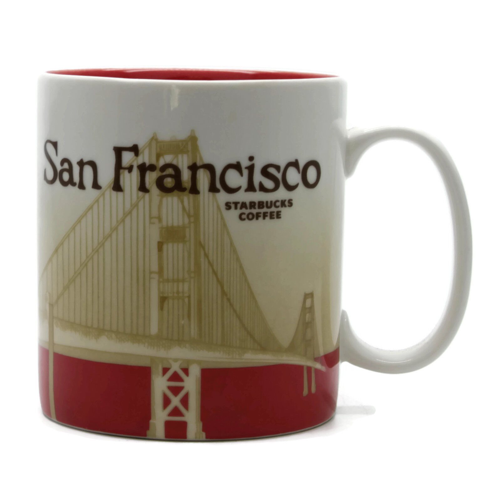 2009 Starbucks Mug Coffee San Francisco Cup Golden Gate Bridge Global Icon  - $56.06