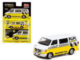 Dodge Van White and Yellow w/ Graphics Mooneyes Global64 Series 1/64 Diecast Van - £18.07 GBP