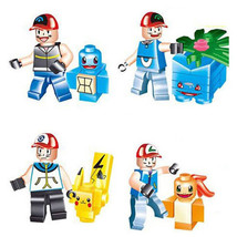 4PCS/Set Pokemon Series Construction Doll Miniature Lego Toy Gift - £11.05 GBP