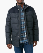 Barbour Mens Sz L Baffle Trellon Wax Jacket Quilted Navy Coat Puffer $570! NEW - £224.83 GBP