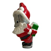 Chalkware Christmas Santa Mouse 8” Hiding Present Behind Back Vintage 8&quot;... - £18.71 GBP