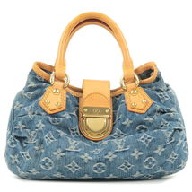 Authentic Louis Vuitton Monogram Denim Pleaty Hand Bag Blue - £1,936.38 GBP