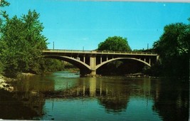 Dewey St Bridge Over the Eau Claire River Wisconsin Postcard 1964 - £7.79 GBP