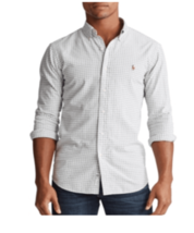 Polo Ralph Lauren Long Sleeve Plaid Shirt Cotton light gray 3XLT NWT - $69.99