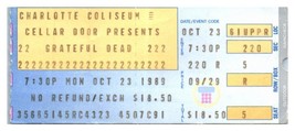 Grateful Dead Concert Ticket Stub October 23 1989 Charlotte North Carolina - $49.58