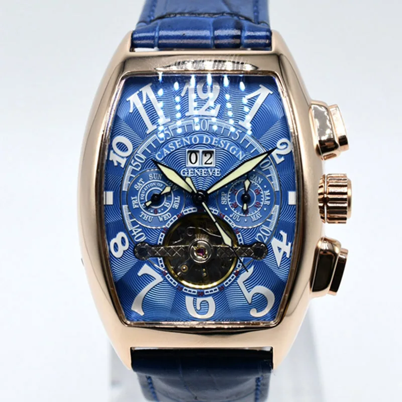 Automatic Mechanical Men Watch Fashion Skeleton Leather Wristwatch   Tourbillon  - £145.46 GBP