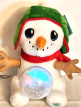 Christmas Animated  Musical Light Up &quot;Let it Snow&quot; Snowman Plush Message... - £24.03 GBP