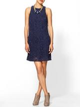 Juicy Couture Guipure Lace Zippered Blue Dress XXS XS 0 cocktail formal ... - $14.84