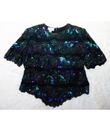 Vintage Laurence Kazar New York Sequin top size small S - $40.24