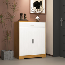 Shoe Cabinet, 4-Tier Shoe Rack Organizer with 1 Drawer, Freestanding Woo... - $81.46