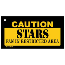 Smart Blonde 1.5 x 3 in. Caution Stars Fan Area Novelty Metal Key Chain - $425.37 MXN