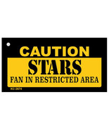 Smart Blonde 1.5 x 3 in. Caution Stars Fan Area Novelty Metal Key Chain - $22.38