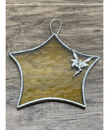 Vintage Handmade Stained Glass Hanging Ornament Fairy KG JD  - $19.79