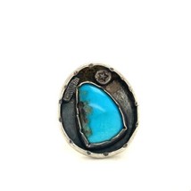 Vintage Sterling Handmade Native American Navajo Overlay Turquoise Stone... - $1,790.66 MXN
