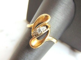 Womens Vintage Estate 10K Yellow Gold Diamond Ring 3.6g E1902 - £251.97 GBP