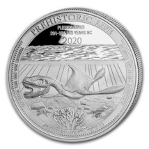 2020 1 oz Silver Democratic Republic of Congo Prehistoric Life Series Pl... - £46.33 GBP