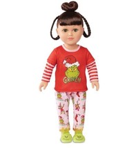 My Life As Poseable Grinch Sleepover 18 Inch Doll, Brunette Hair, Green ... - £66.86 GBP