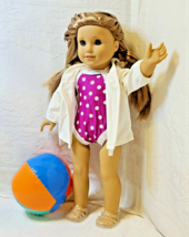4-Piece Swim Set for 18&quot; Dolls ~ Swimsuit, Coverup, Beach Ball &amp; Sandals... - £11.67 GBP