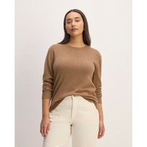 Everlane Womens The Cashmere Classic Crew Sweater Long Sleeve Heathered Brown S - £77.13 GBP