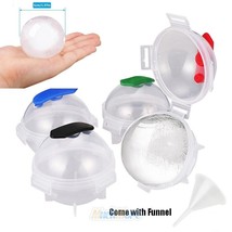 4-Pack 2&quot; Round Ice Cube Ball Maker Tray Silicone Sphere Mold Whiskey Co... - $17.99