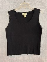 St. Johns Bay Camisole Tank Top black women&#39;s XL Ribbed Crew Neck - £11.87 GBP