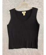 St. Johns Bay Camisole Tank Top black women&#39;s XL Ribbed Crew Neck - £11.79 GBP